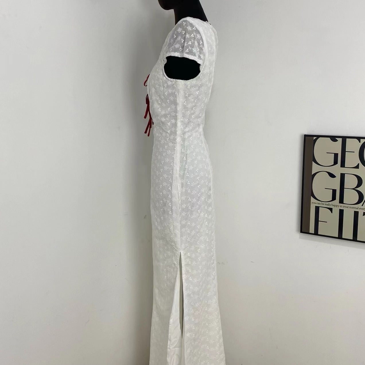 Cotton Embroidered Lace Dress