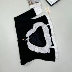 Button A-shaped fake two-piece blouse dress