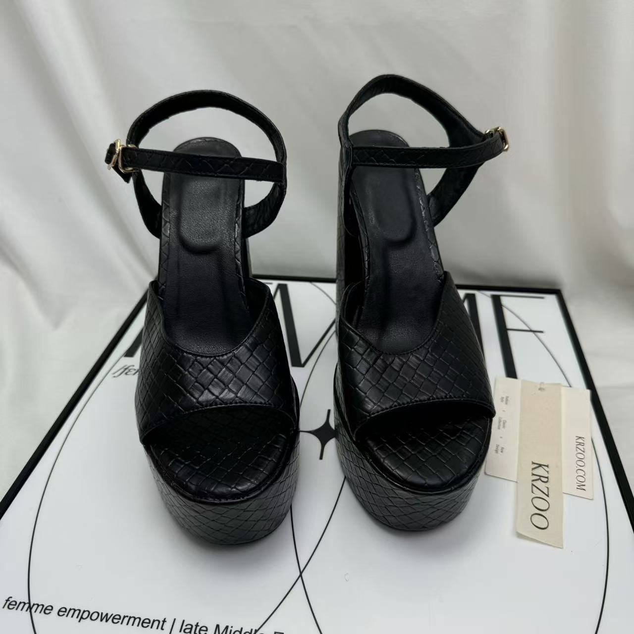 Thick-soled waterproof platform high heels