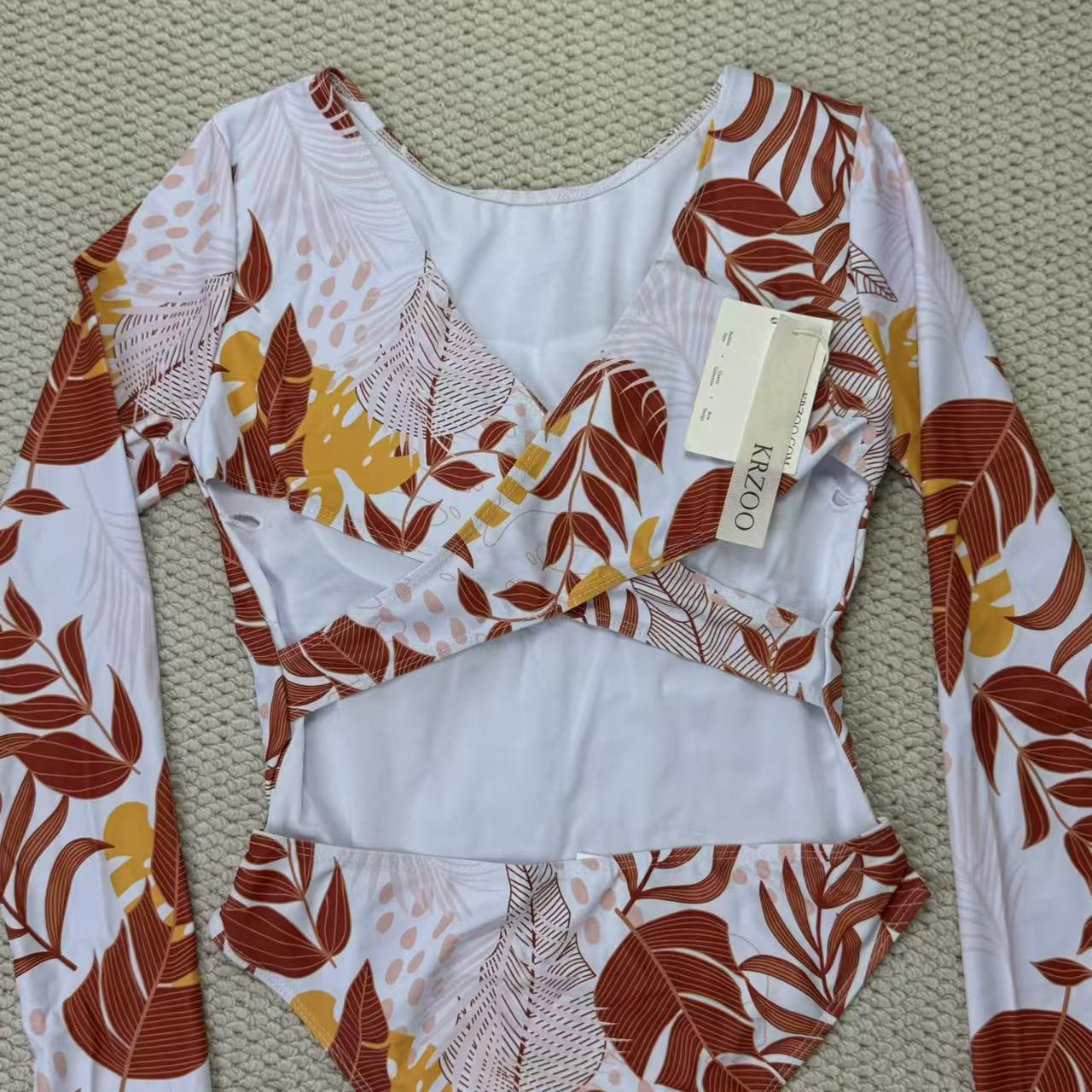 Printed sequin necktie swimming suit set