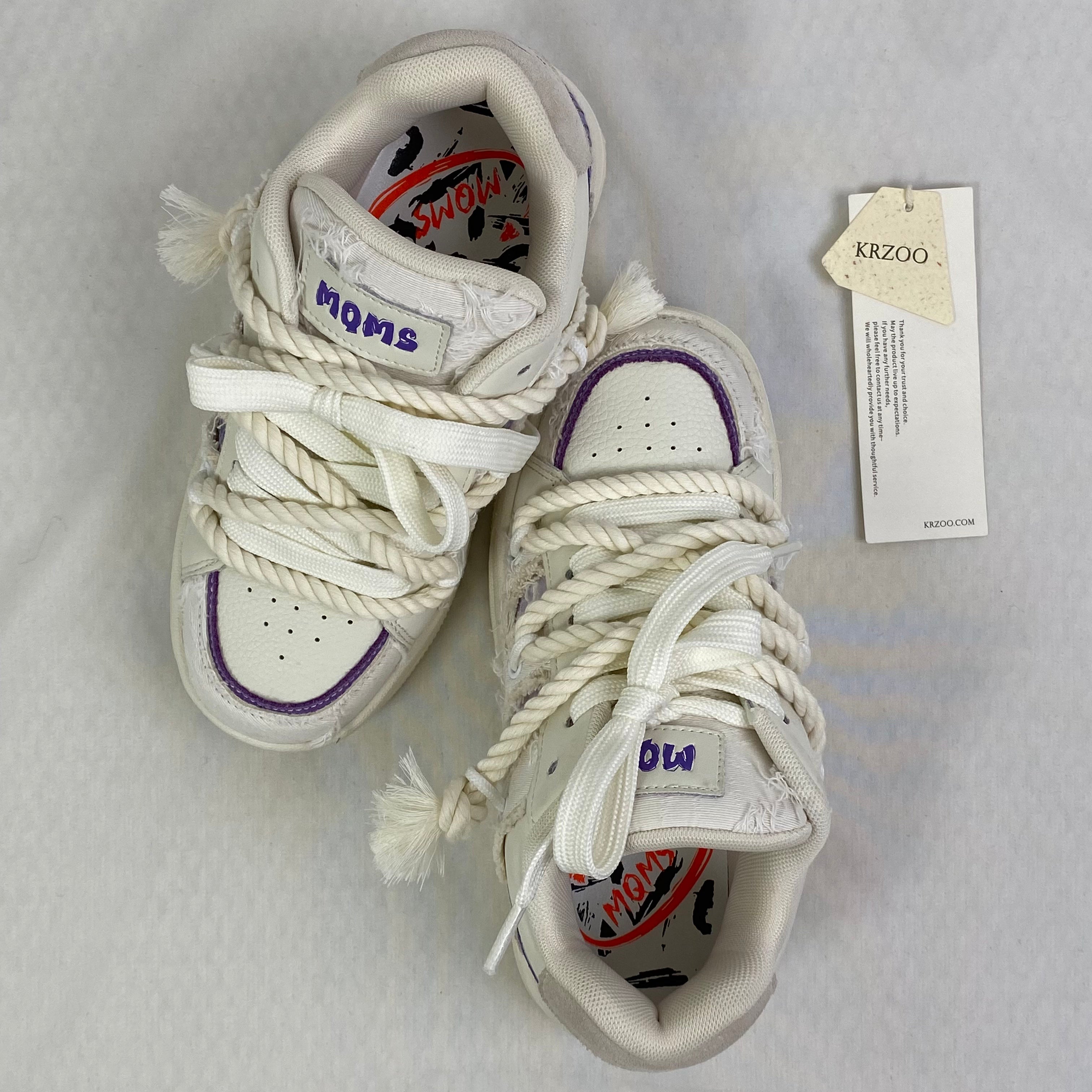 Leather platform casual sneakers