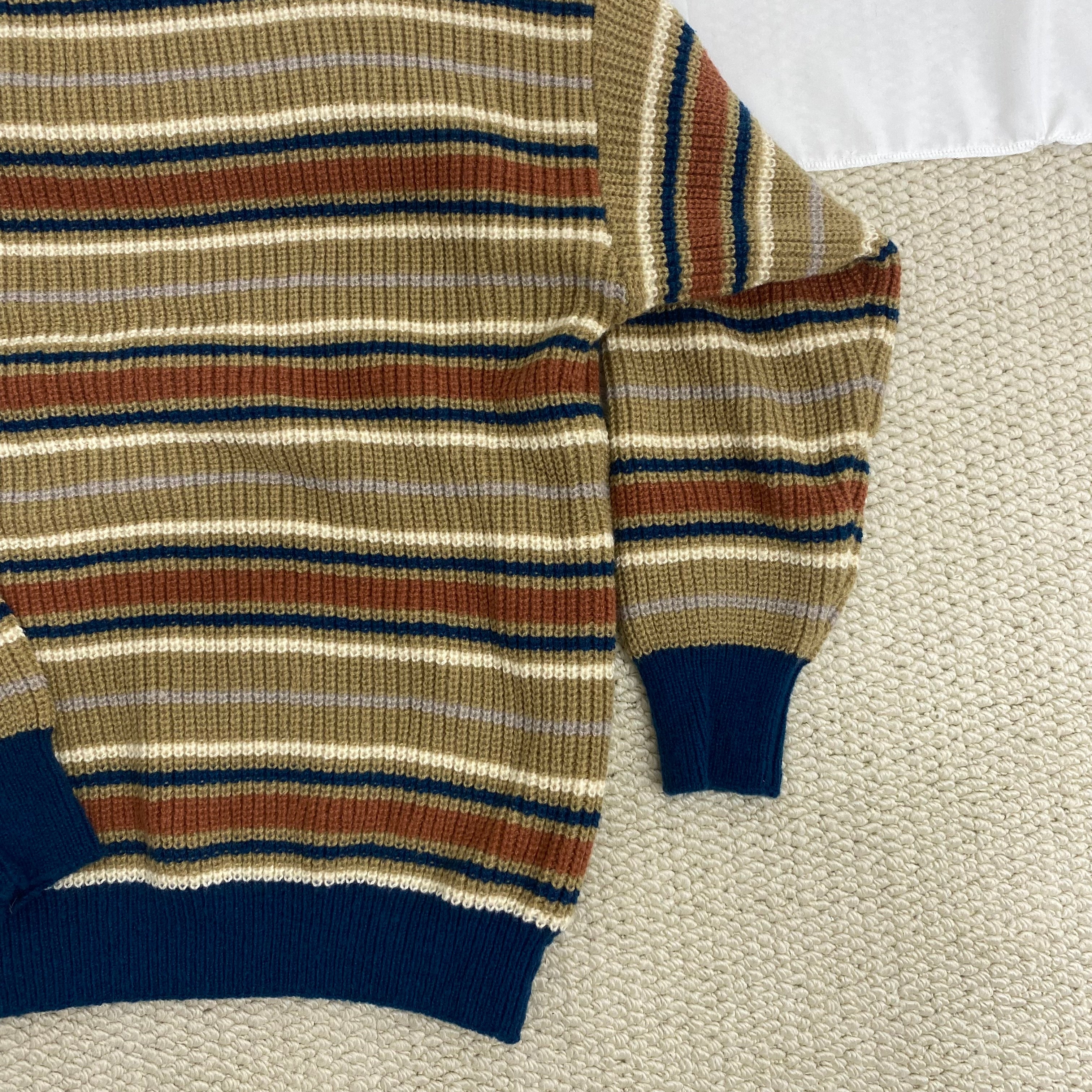 Retro Contrast Striped Sweater