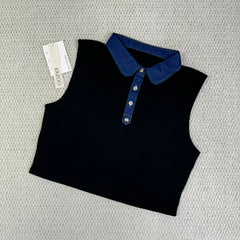 Fake collar waffle shirt