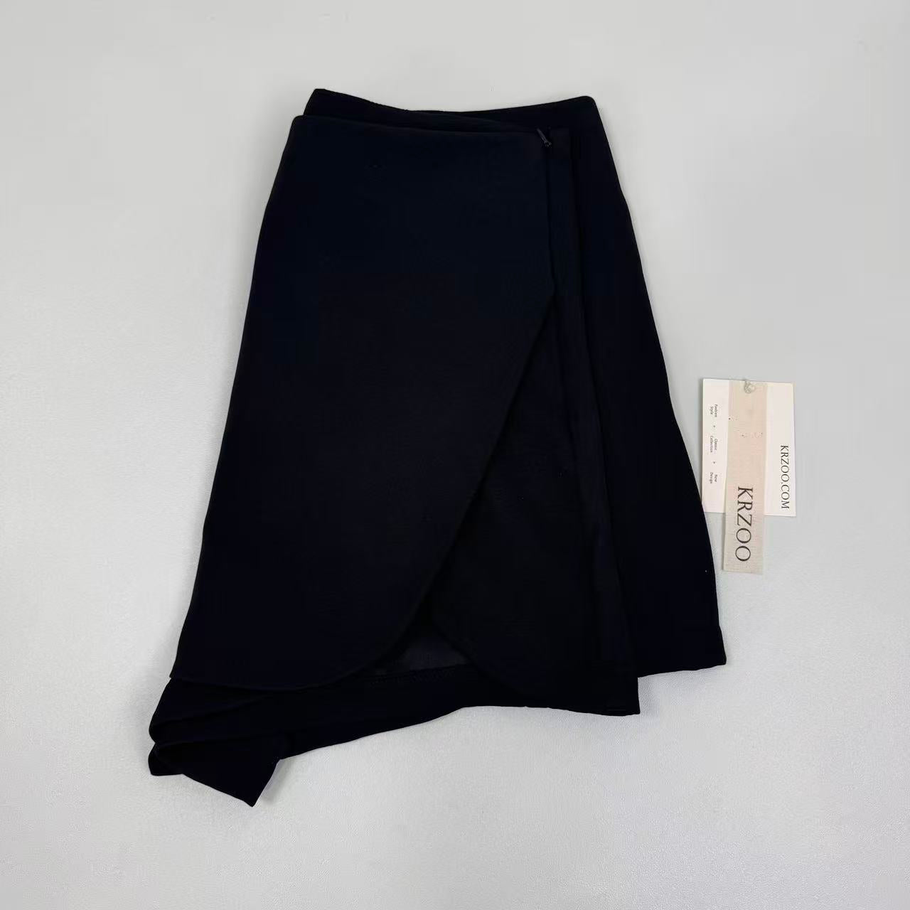 Irregular half-length wrap-around short skirt