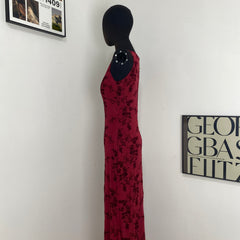 Printed Sleeveless V-Neck Dress