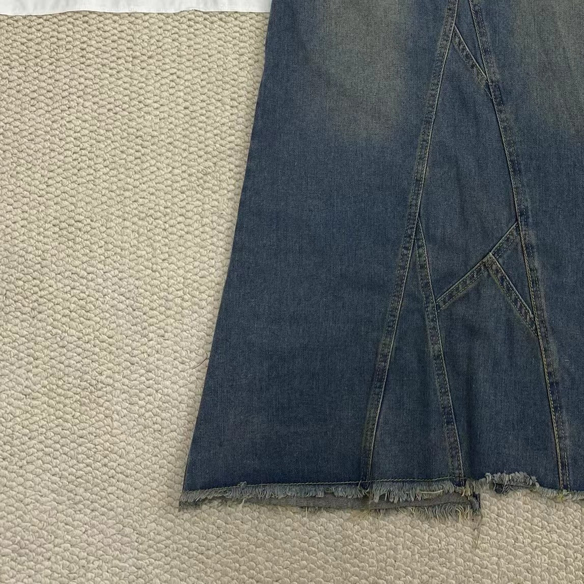 Lrregular Hem Midi Skirt