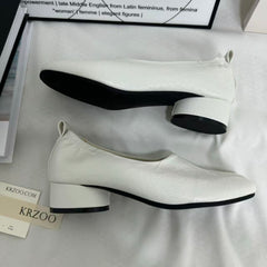 Retro Split-Toe Chunky Heeled Loafers