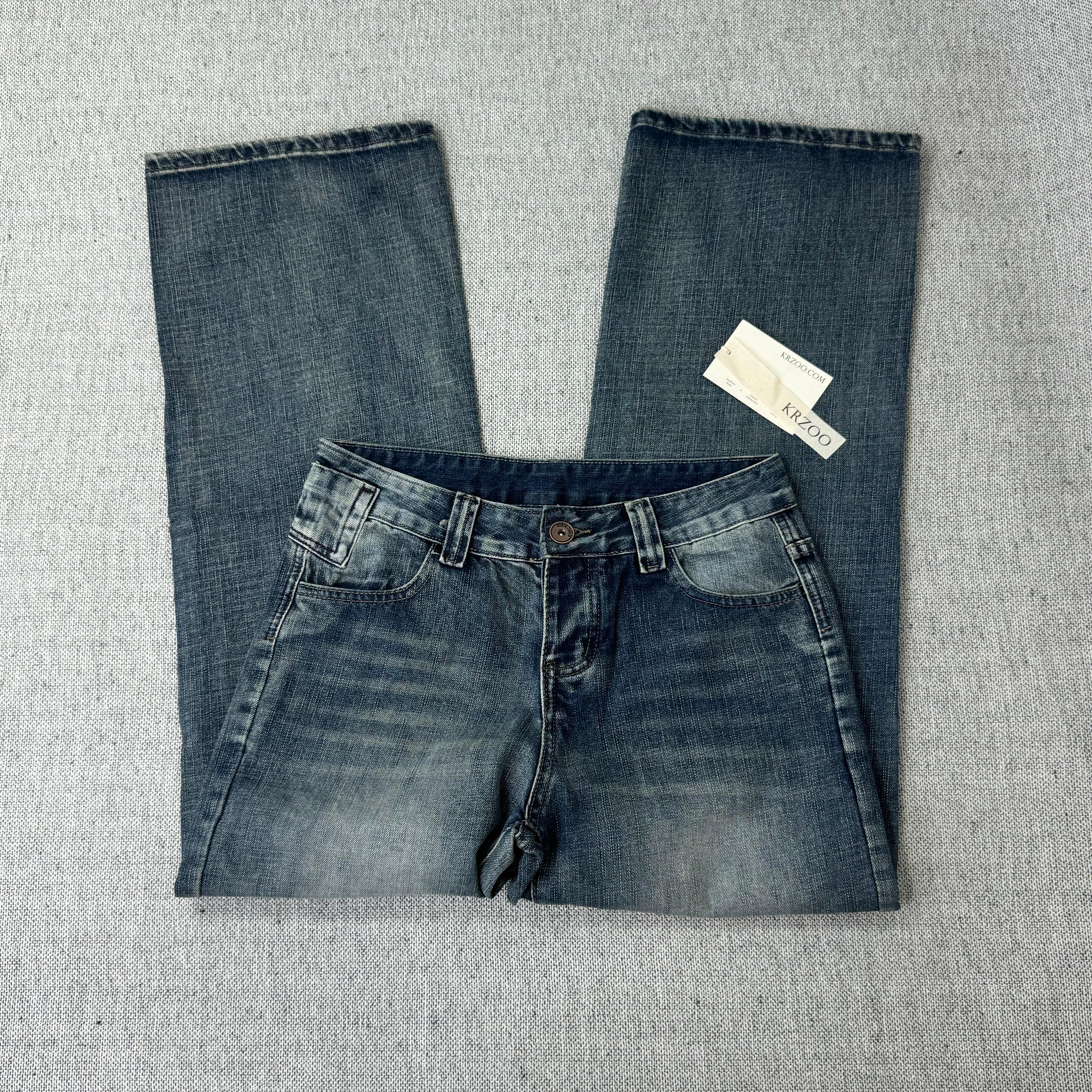 Straight and slightly wide-leg jeans