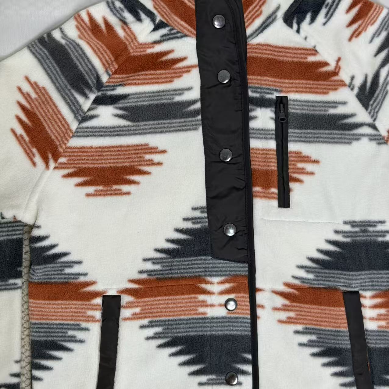 Color-Blocked Lapel Plush Jacket