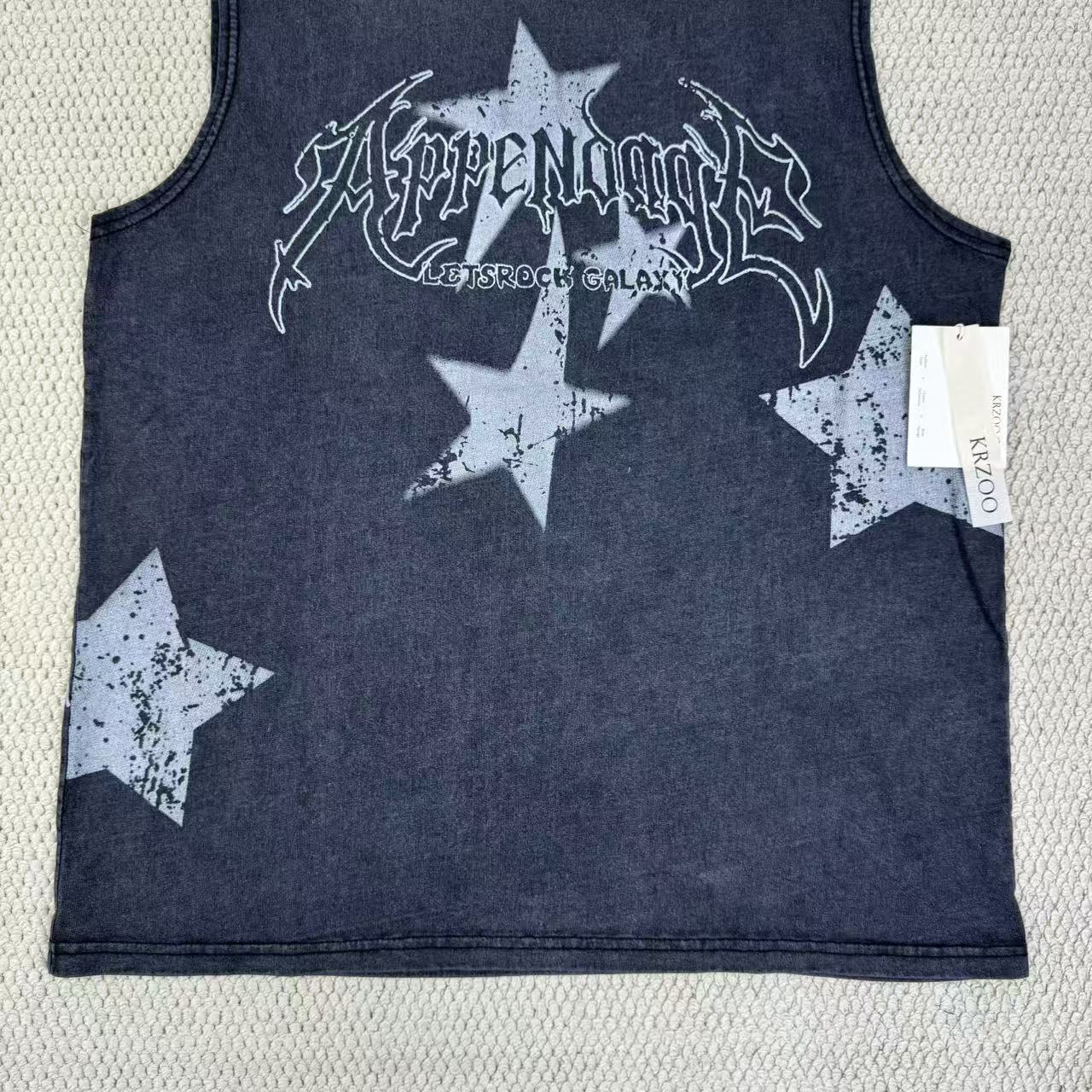 Star-shaped letter printed short-sleeved T-shirt