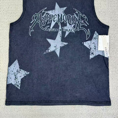 Star-shaped letter printed short-sleeved T-shirt