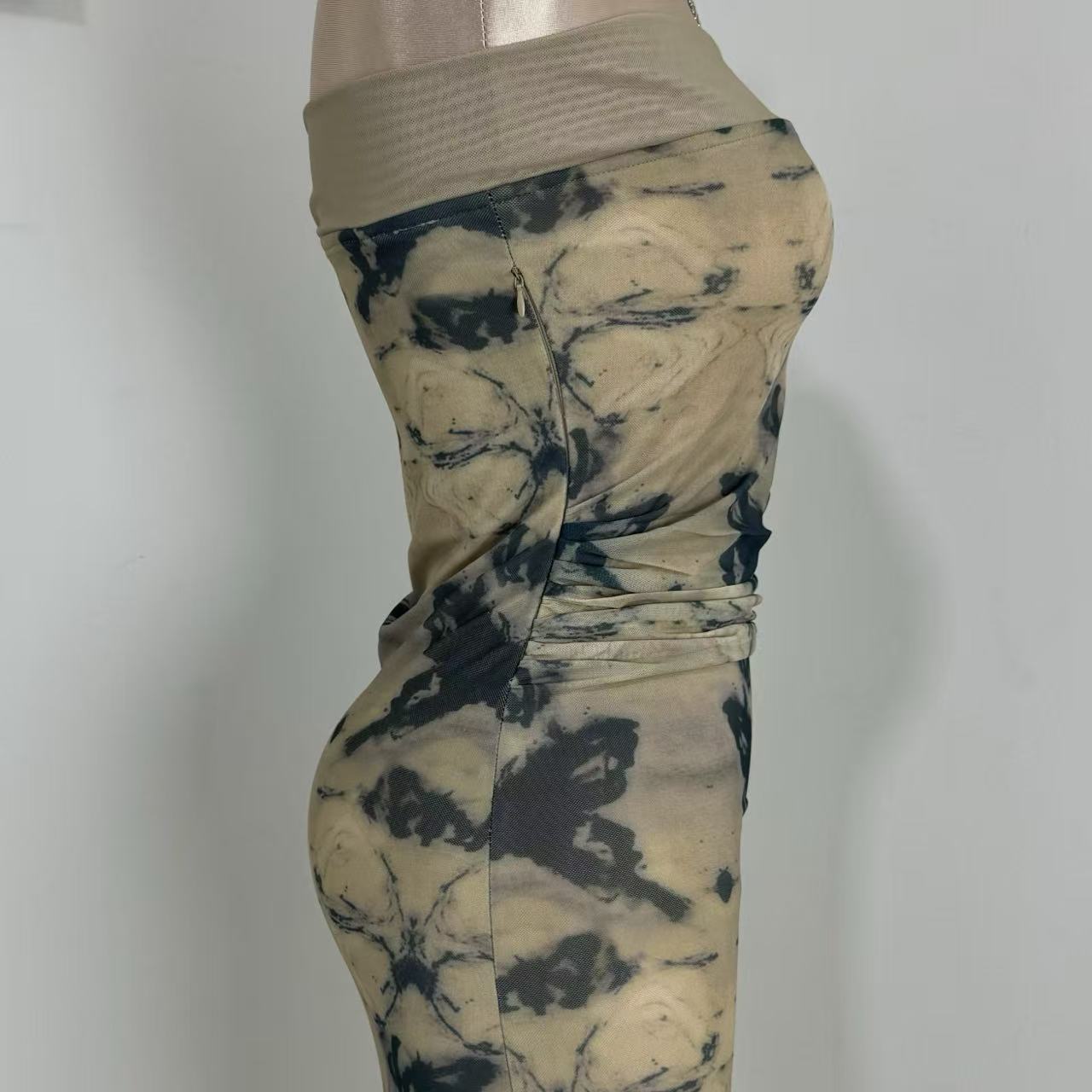 Retro Chinese-Style Strapless Dress