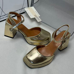 Square-toe simple lace-up open-toe sandals