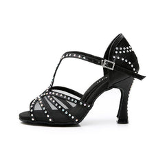 Women's Satin Customized Heel Ballroom Dance Shoes Latin Shoes