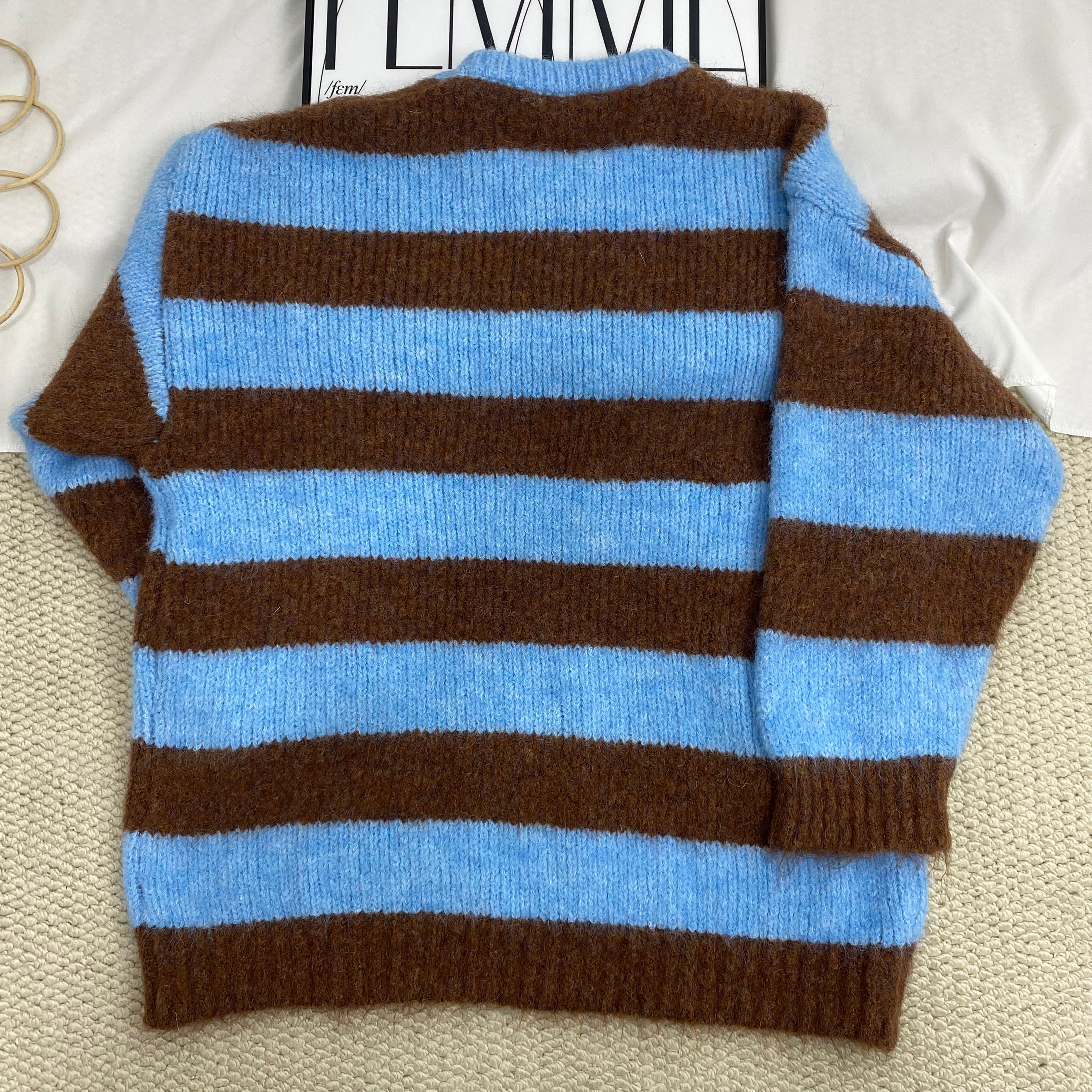 Crew Neck Striped Sweater
