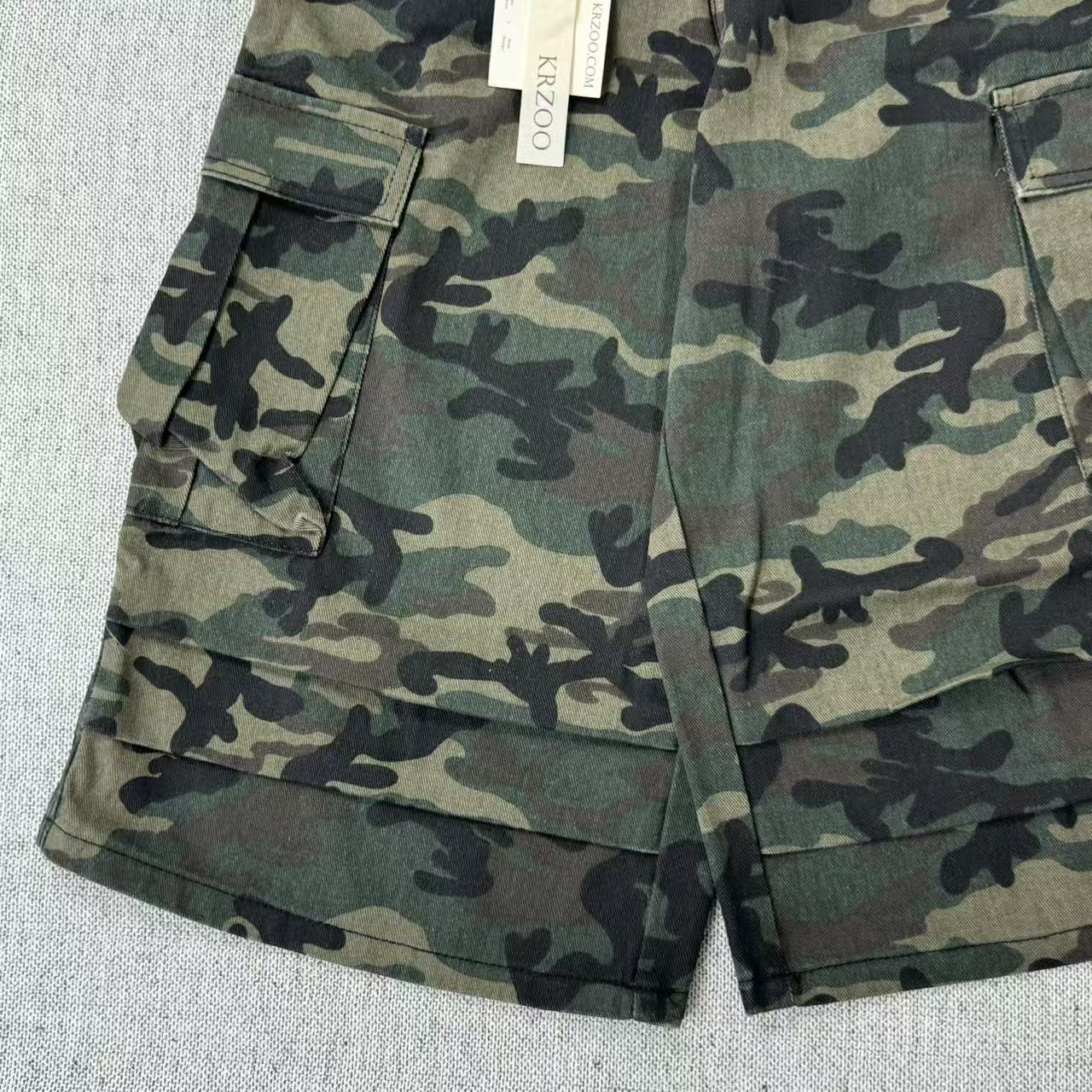 Camouflage five-pocket flared pants