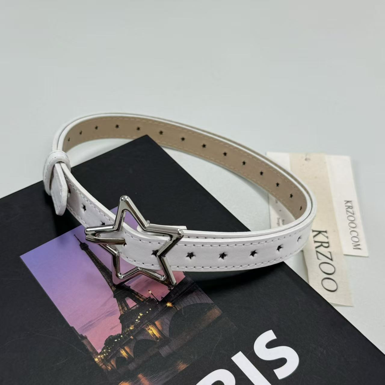 Pentagram alloy buckle star full-hole belt