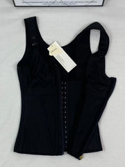 Zippered and buttoned double-layer shaping vest