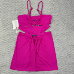 Striped solid-color three-piece swimming suit