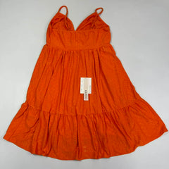 Orange open V-neck halter dress