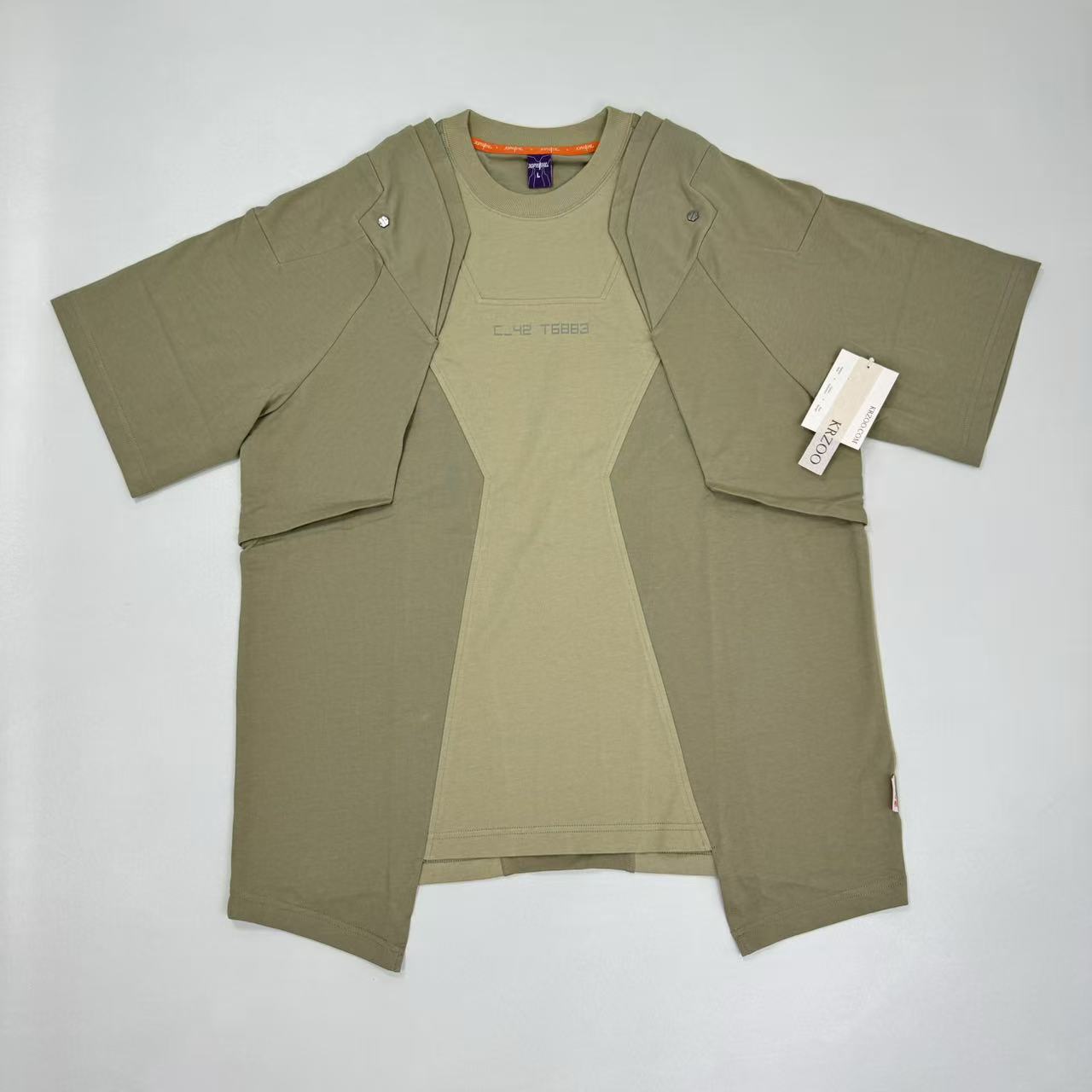 Pure cotton multi-color double-shoulder sleeve short-sleeved T-shirt