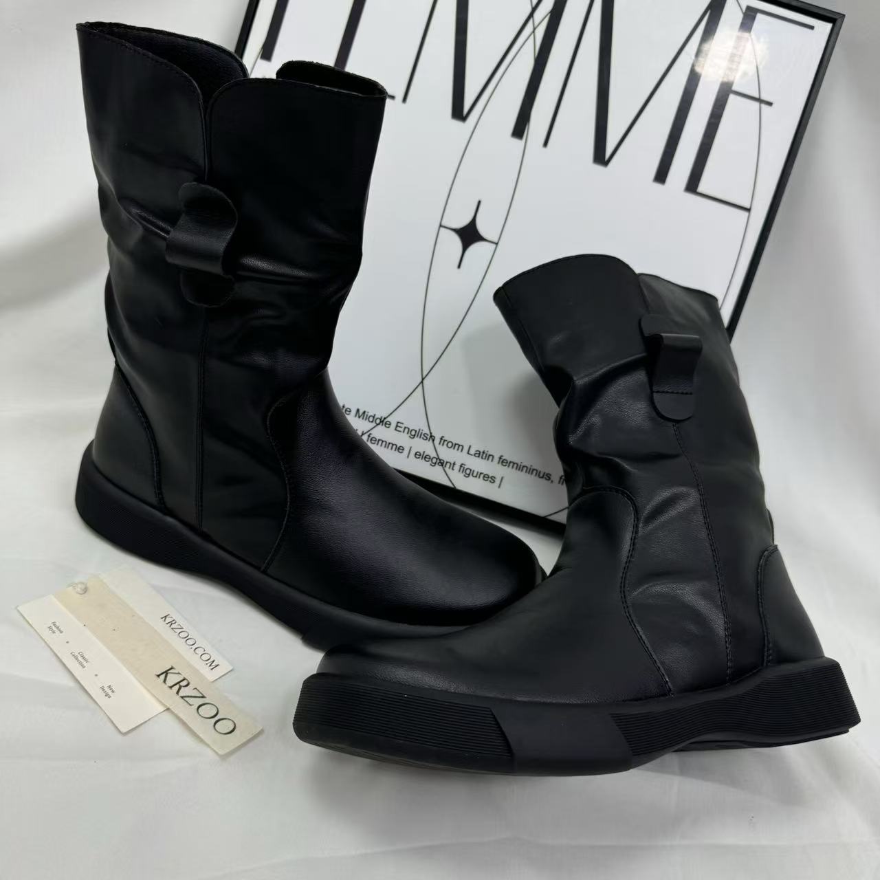 Ruffled side-zip ankle boots
