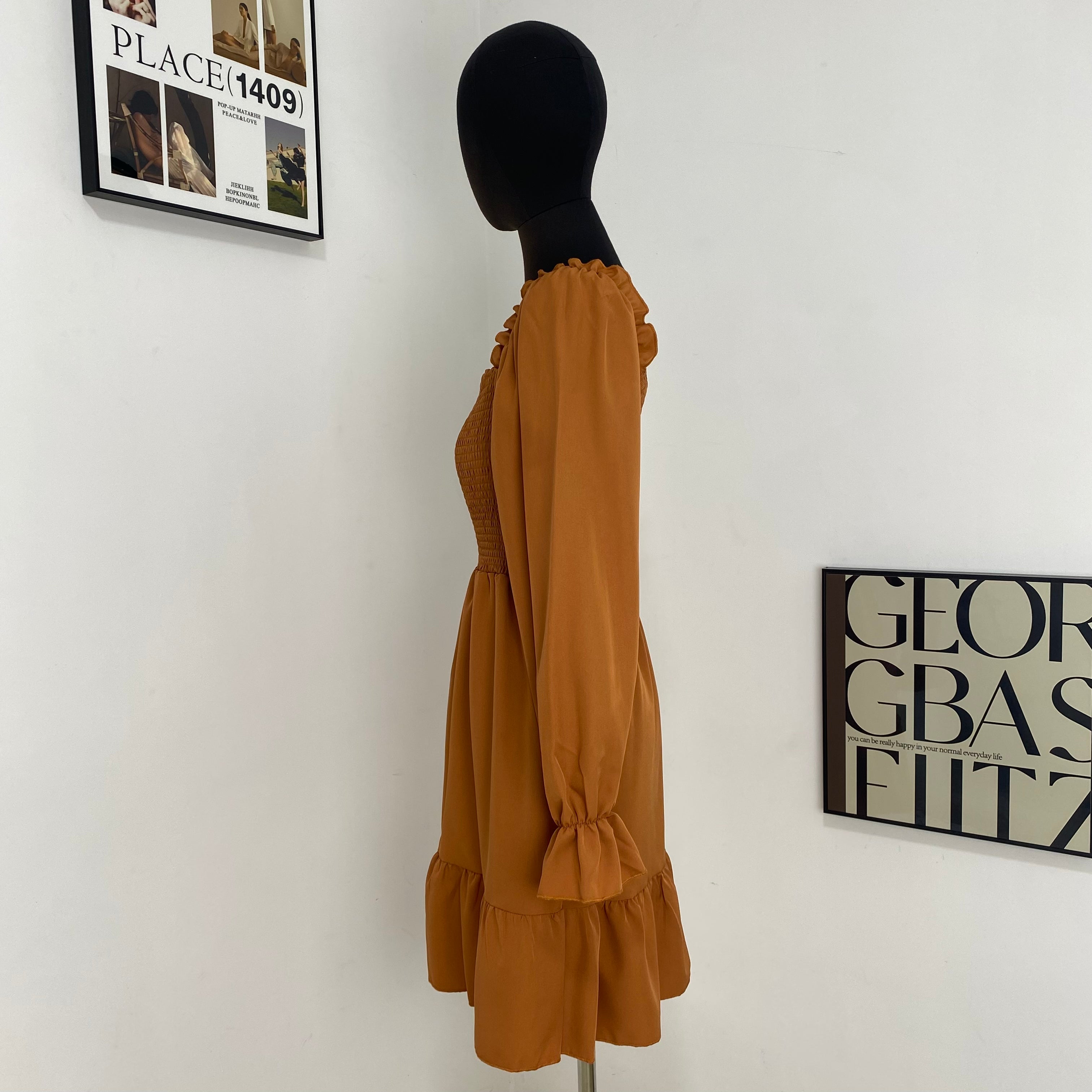 Parallel Crepe Bodice Dress