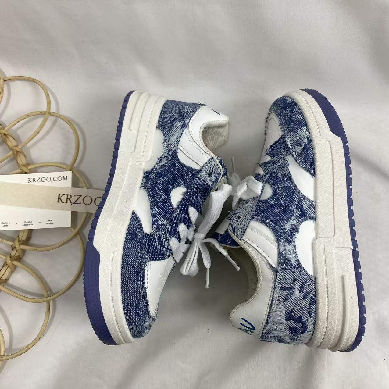Denim Blue Height-Lncreasing Shoes