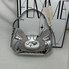 Crocodile-patterned crossbody bag for the armhole