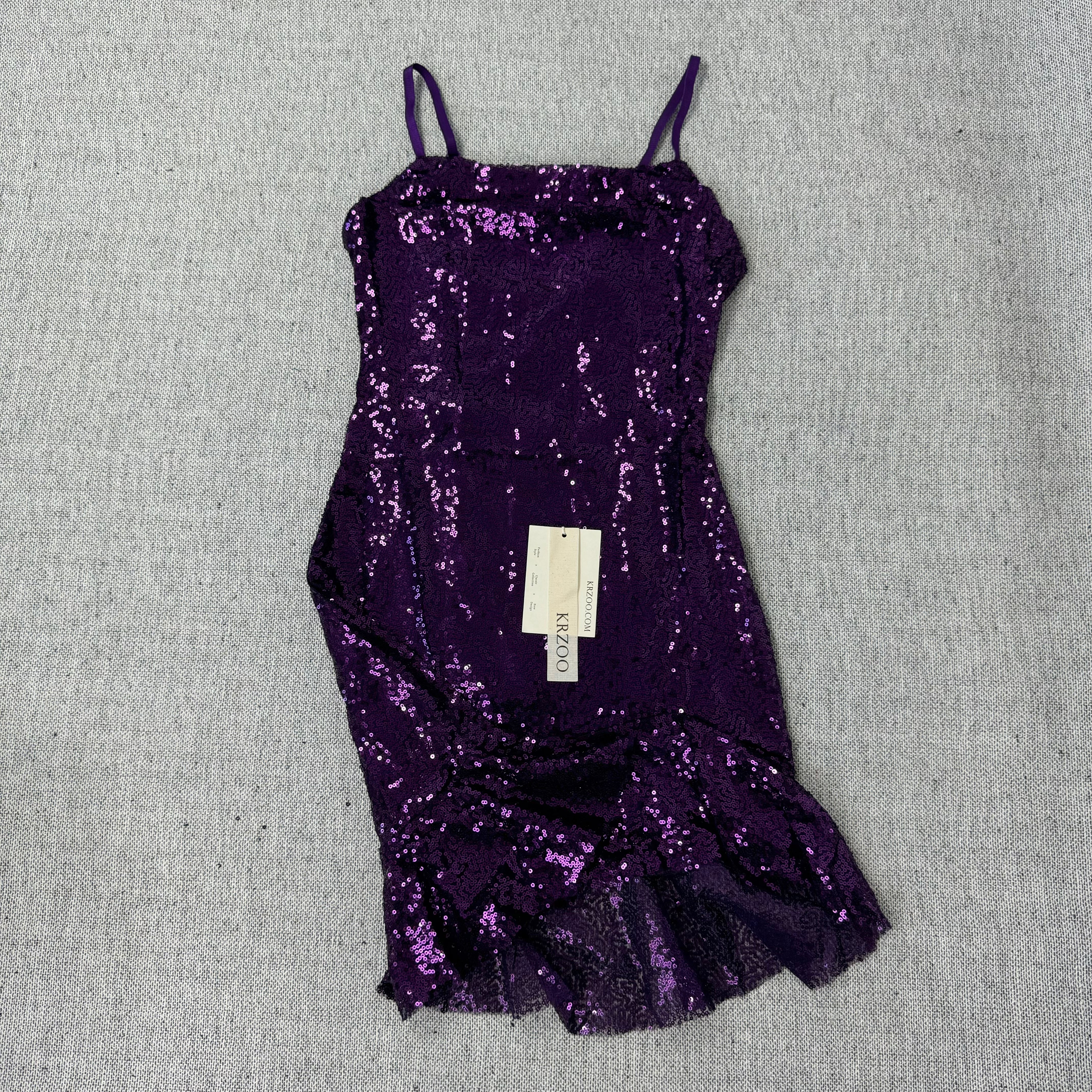 Draped sequin back-crossing strap dress