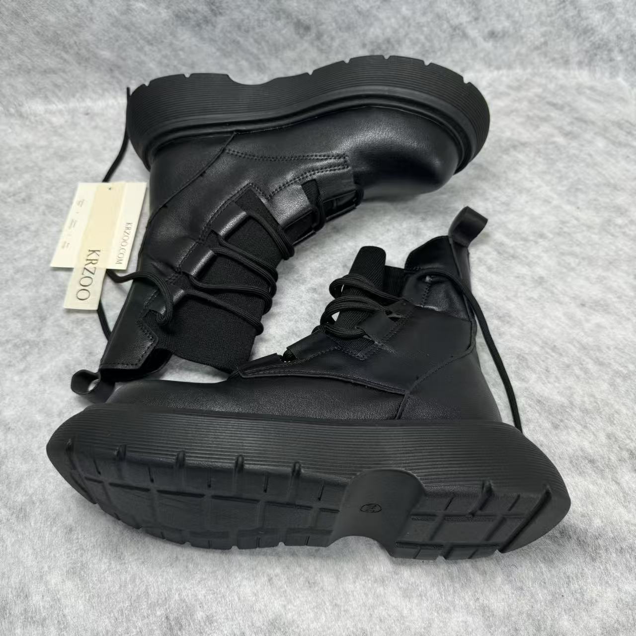 Knitted patchwork Martin ankle boots