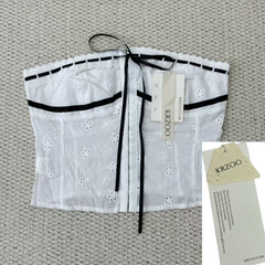 Jacquard strap single-buttoned vest