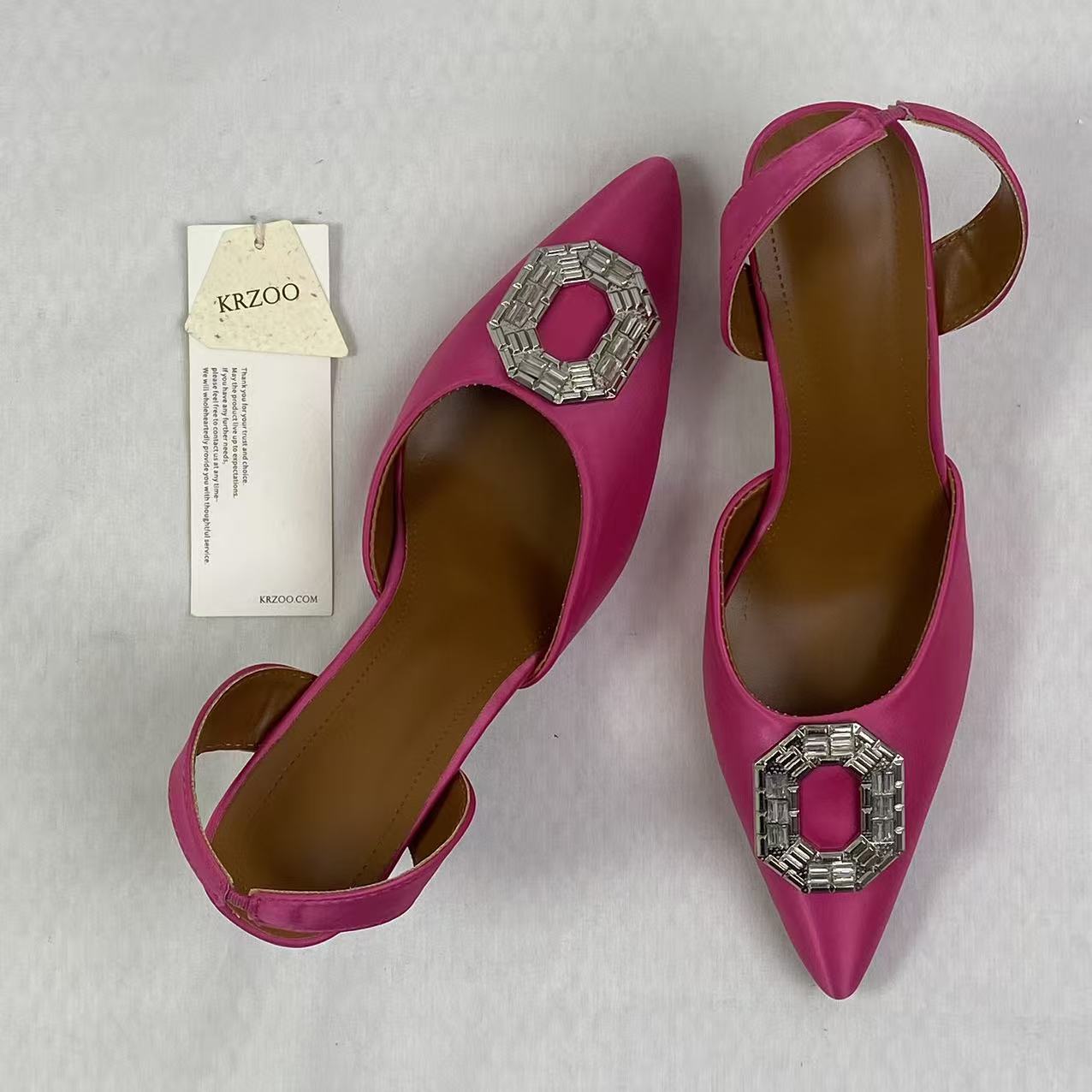 Waterdrop square buckle silk satin high heels