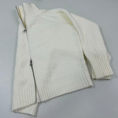 Button-down zipper knitted cardigan top