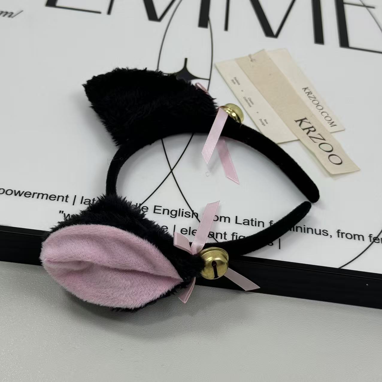 Bows as hair clips for cat ears