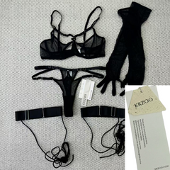 Net fabric gathering shaping two-piece set
