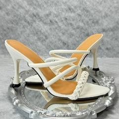 Toe-up knitted low-heeled high-heeled shoes