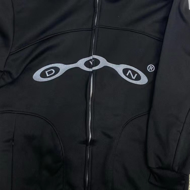 Face-Covering Zippered Cardigan