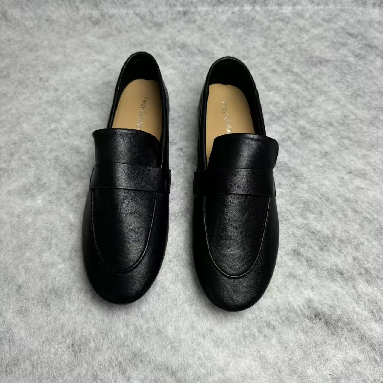 One step in a leather-soled small shoe