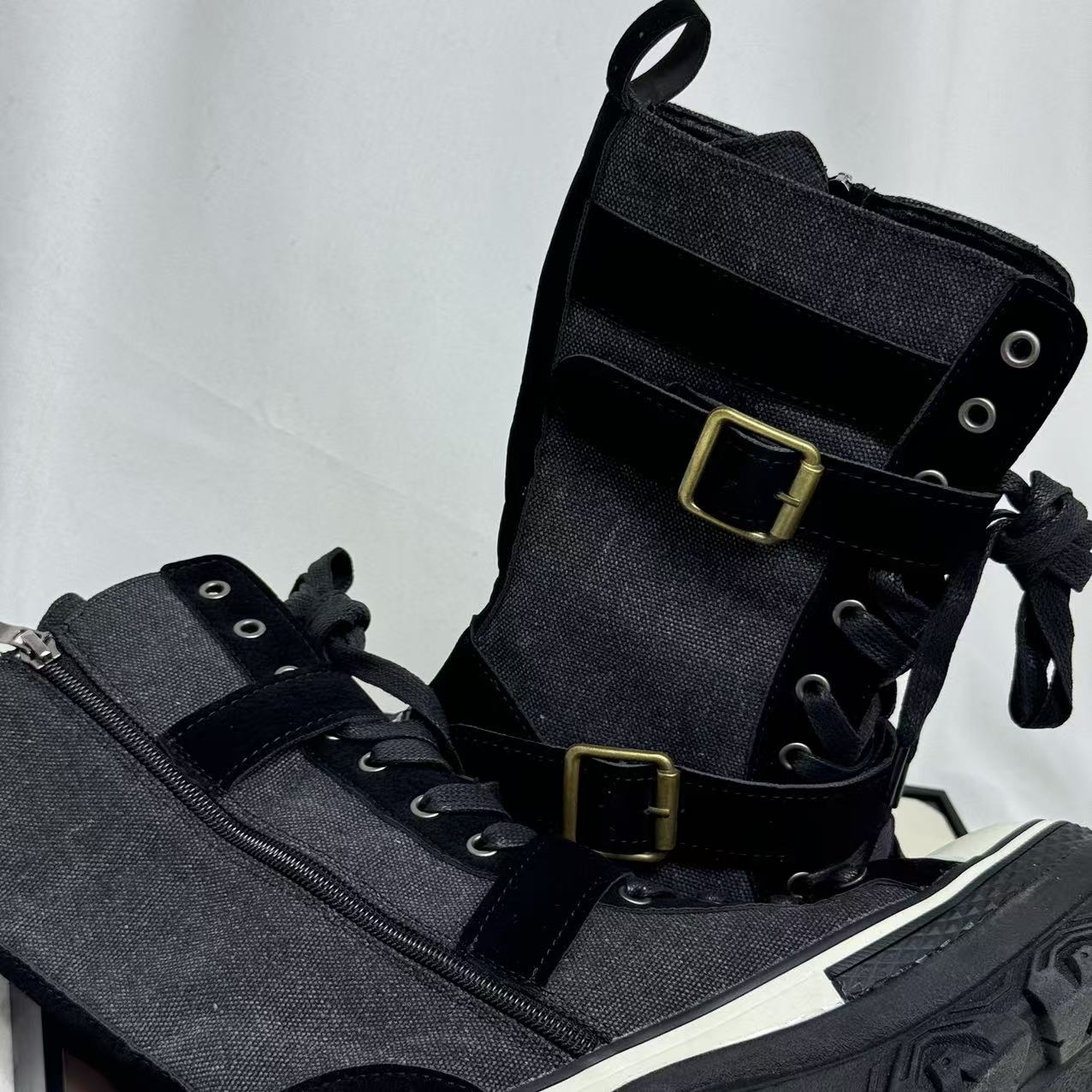 Low side zipper high-top knight boots