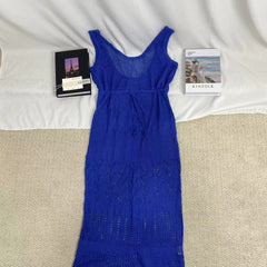 Hollow-Out Lace-Up Tassel Long Dress