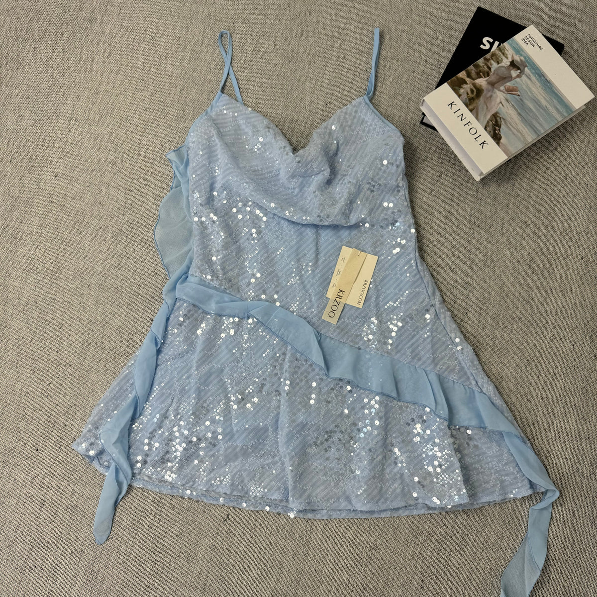 Layered decorative bead piece short dress