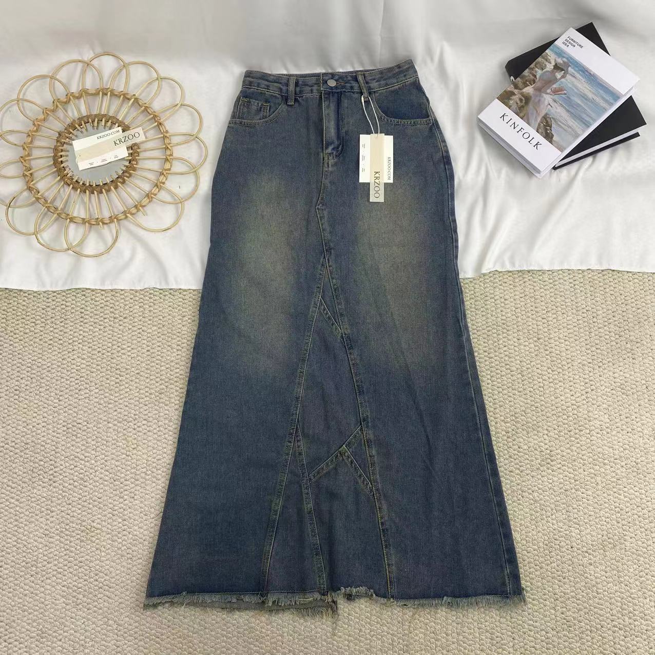 Lrregular Hem Midi Skirt