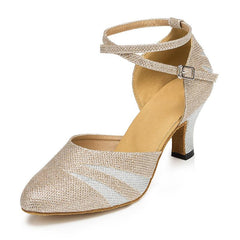 Women's Sparkling Glitter Customized Heel Ballroom Dance Shoes Modern Dance Shoes