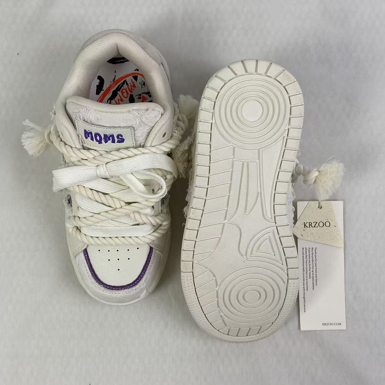 Leather platform casual sneakers