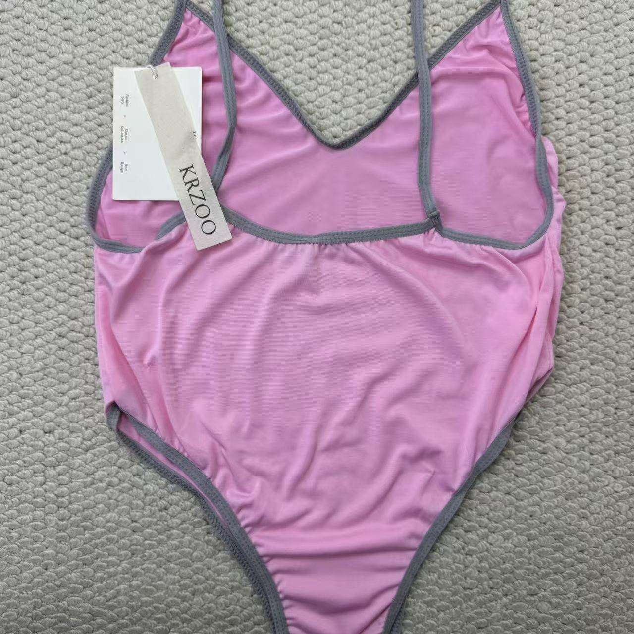 Printed halter top one-piece swimming suit