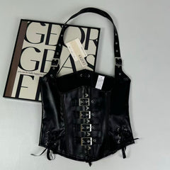 Shoulder straps around neck with PU waistband