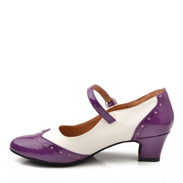 Women's Leatherette Customized Heel Closed Toe Character Shoes Retro Dancing Shoes