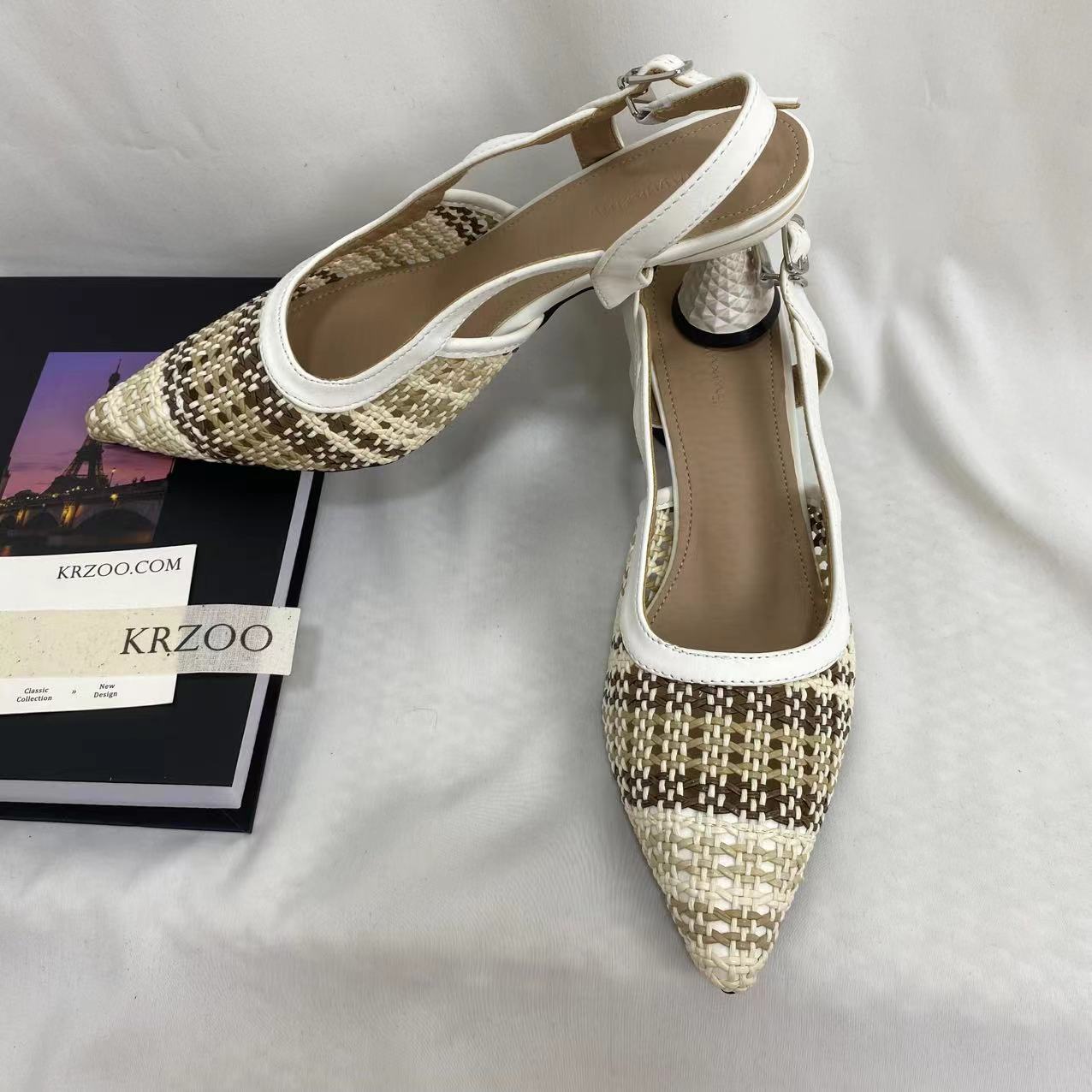 Woven Color-Block Sandals