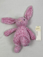 Floral-patterned rabbit fur plush comfort doll